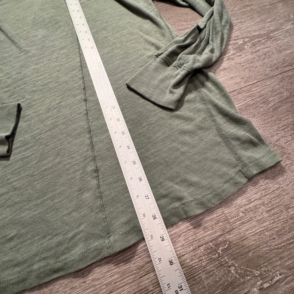 Rag & Bone Henley Shirt Mens M Green Cotton Classic Slub Long Sleeve Lounge